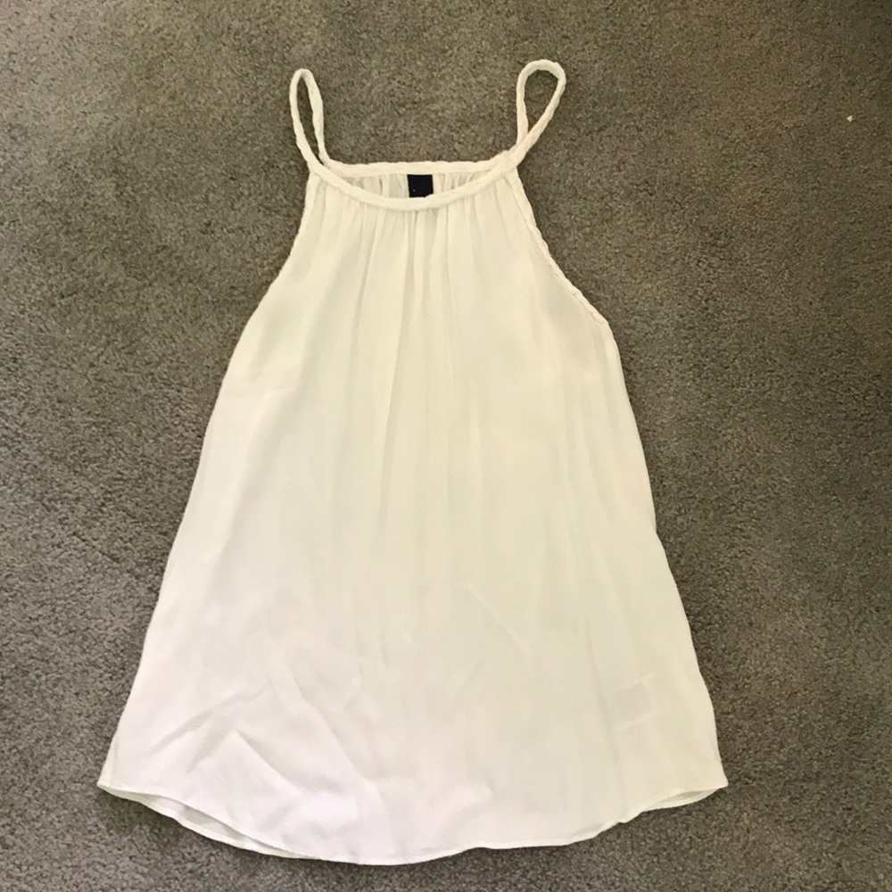 White sleeveless summer shirt